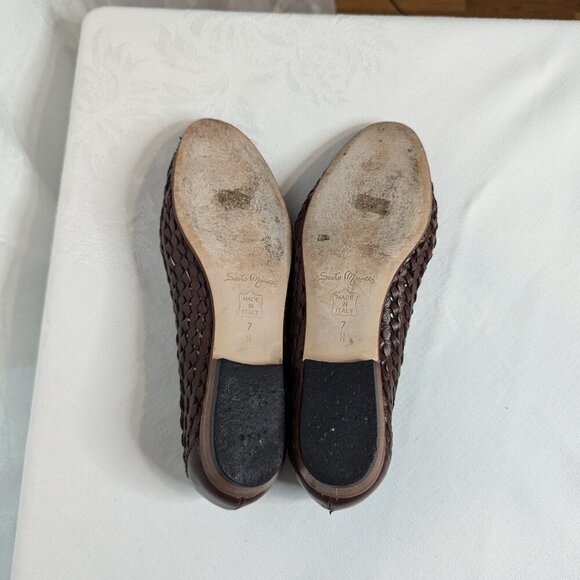 Sesto Meucci Brown Leather Flats, Size 7N, Made in Italy - Picture 7 of 7